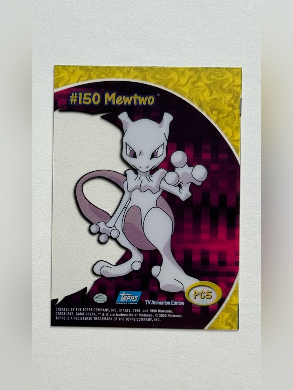Pokémon Topps Mewtwo clear card